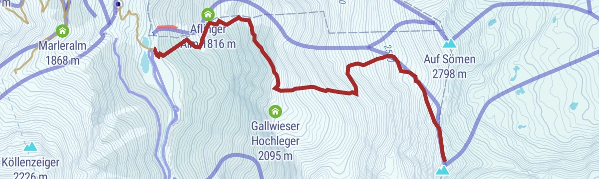 Route map: Roter Kogel von Moos